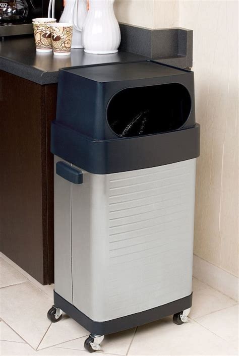 Kitchen Large Trash Can Garbage Bin Waste Rolling Wheels Wastebasket 17