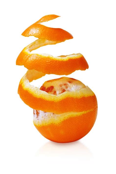 Orange With Peeled Skin Stock Photo Image Of Peeled Object 4152768