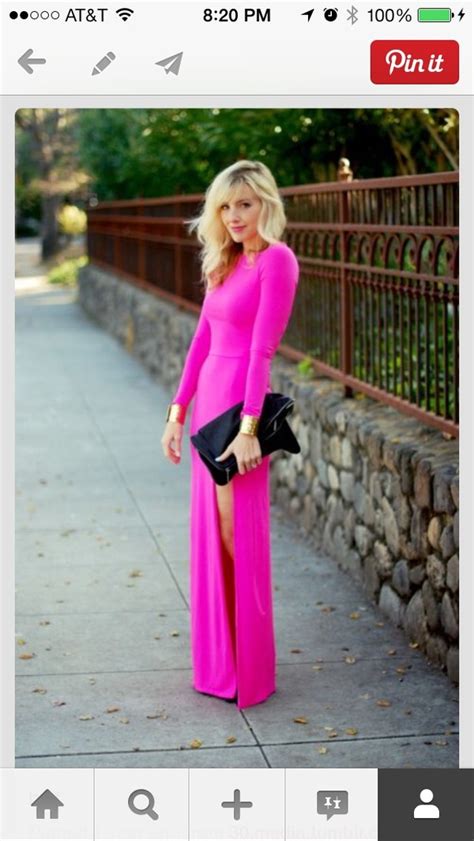 Juicy Couture Long Sleeve Silk Maxi Pink Dress Ebay
