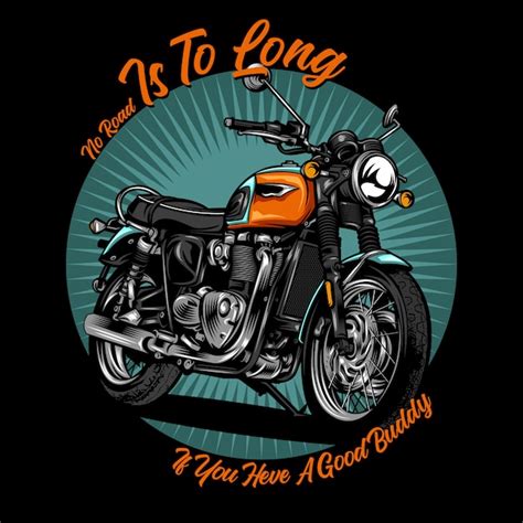 Classic Motorcycle Illustration Premium Vector