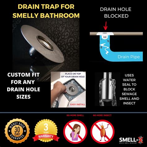 smell x drain smell blocker 30 days risk free trial trap odour and insect customize to fit
