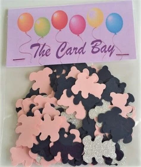 Teddy Bear Confetti Navy Blue And Pink Table Scatter Glitter Etsy