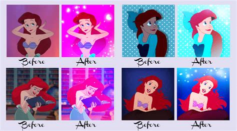 Ariel Icons Before And After Disney Princess Photo 38531207 Fanpop
