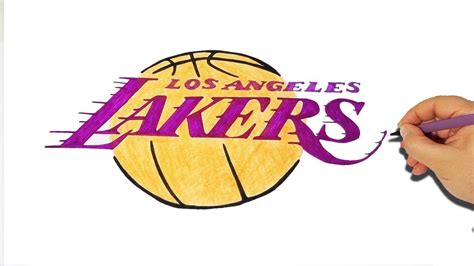 How To Draw The La Lakers Logo Nba Youtube