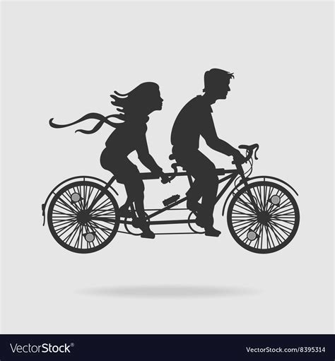 Couple On Tandem Bicycle Royalty Free Vector Image