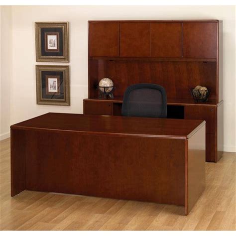 Sonoma Executive Office Desk Suite In Dark Cherry Wood Free Shipping