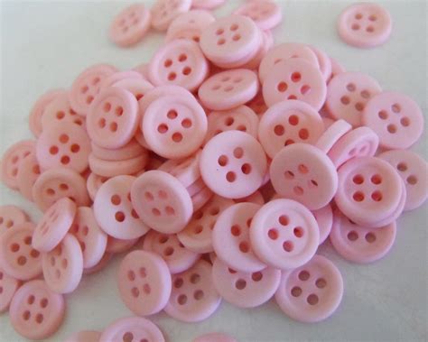 100 Baby Pink Matt 4 Hole Round Buttons Etsy