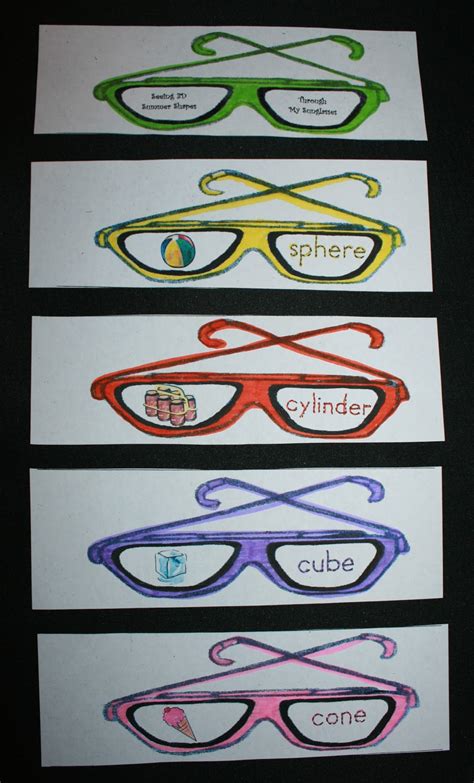 3d shape sunglasses classroom freebies