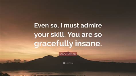 anne sexton quote “even so i must admire your skill you are so gracefully insane ”