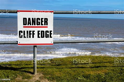 Danger Cliff Edge Warning Sign Stock Photo Download Image Now