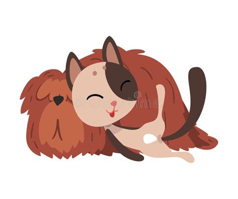 Funny Cat And Dog Sleeping Together Cute Pets Animals Characters Are