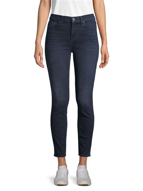 Lyst For All Mankind Gwenevere High Waist Ankle Skinny Jeans In Blue
