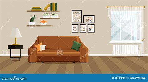 Vector Illustration Of Living Room In Flat Style Stock Photo Image Of