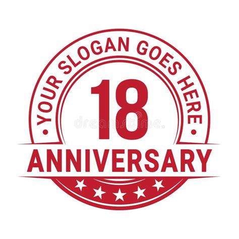 18 Years Anniversary 18th Anniversary Logo Design Template Vector And