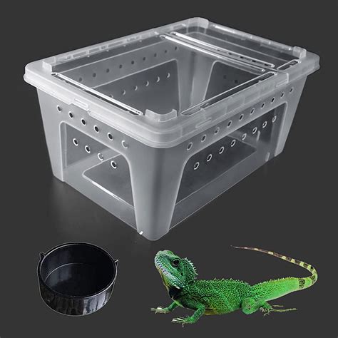 Walbest Reptile Snake Feeding Box Breeding Hatching Container Lizard Tarantula Habitat Portable
