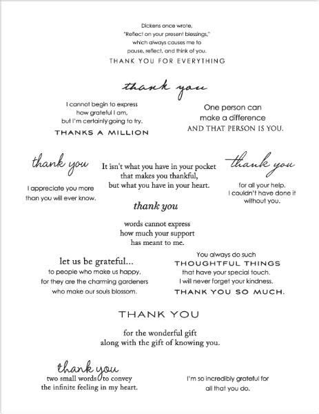 Thank You Sentiments Thank You Card Sayings Card Sayings Verses For