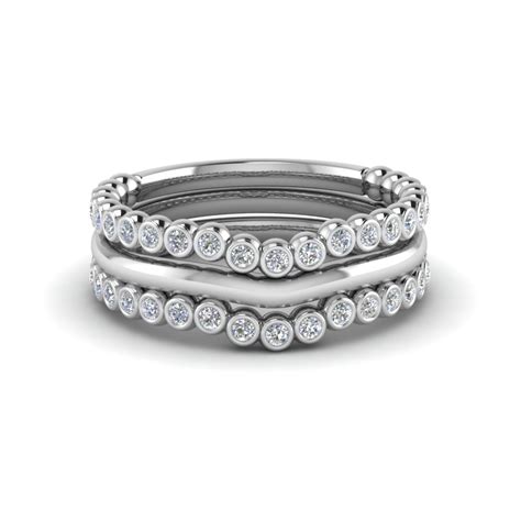 Curved Stackable Diamond Womens Wedding Band In 14k White Gold Fascinating Diamonds