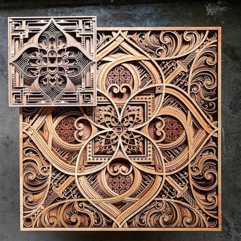 Layers Of Intricate Patterns Are Featured In Mesmerising Laser Cut Wood