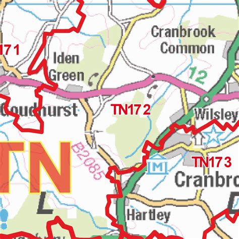 Xyz Postcode Sector Map G113 Tn Tonbridge Map By Xyz Maps