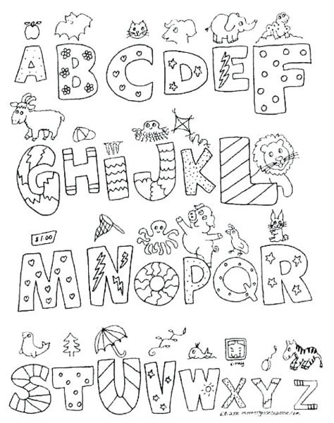 Coloring Alphabet Pages Letters Letter Printable Abc Preschool Kids