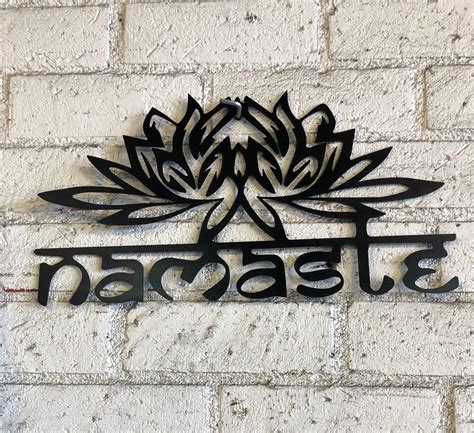 Namaste Metal Wall Sign Namaste Wall Art Meditation Wall Etsy