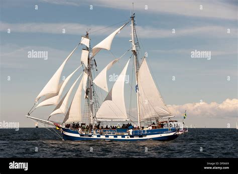 Baltic Beauty A Two Masted Brigantine Sailing Ship During Hanse Sail