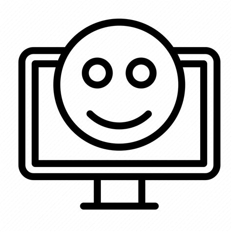 Chat Display Emoji Monitor Smile Icon Download On Iconfinder