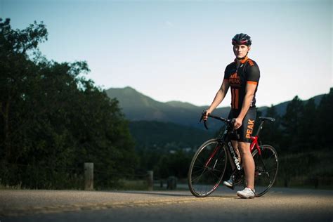 Triathlete On Bicycle In Mountains — Davesonya Photography