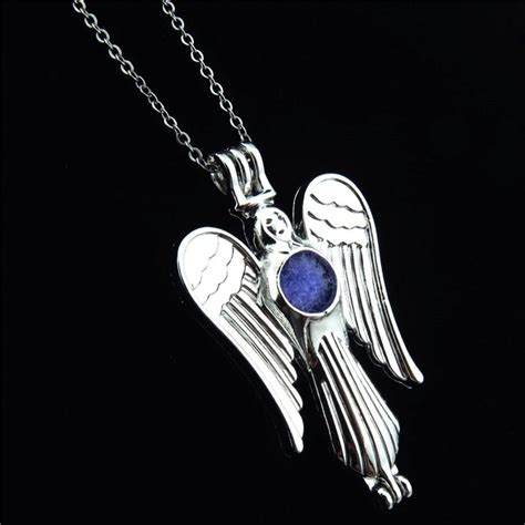 R K51 Angel Wings Goddess Design Locket Necklace Essential Oil Bead