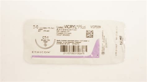 Ethicon Vcp339 2 0 Vicryl Plus Polyglactin 910 Stre Ct 1 36mm 12c Tap