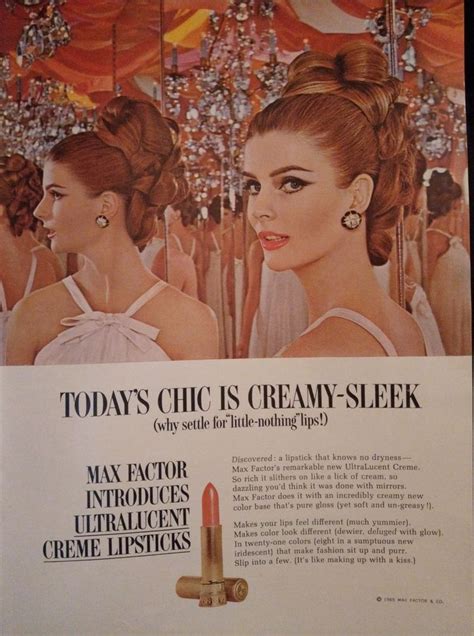 Vintage Max Factor Beautiful Lady Lipstick Advert Advertisement Creme