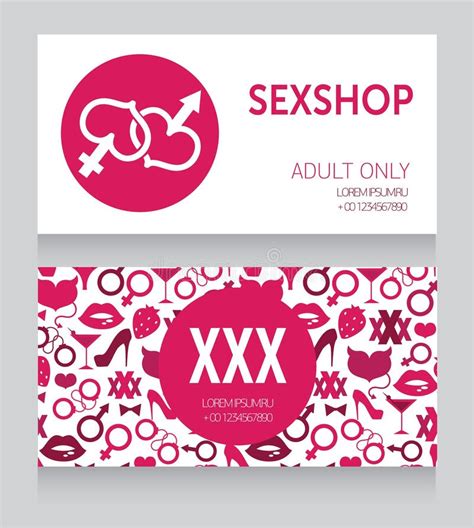 Template Business Card For Sex Shop Stock Vector Illustration Of Pink Heart 72635939