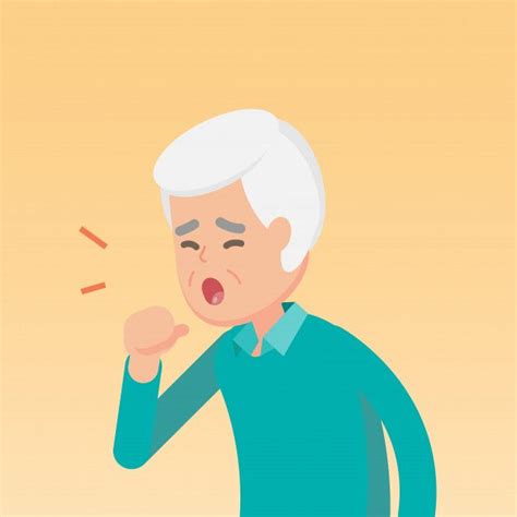 Premium Vector Senior Man Coughing Cough Cold Cough Common Cold