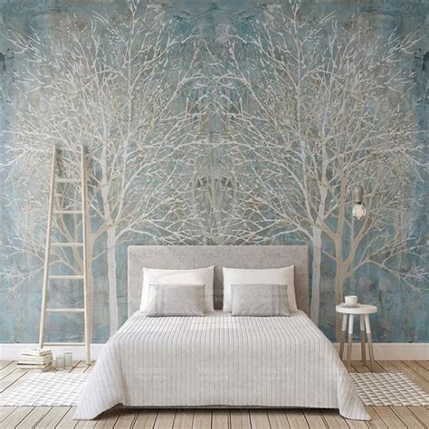 Custom Mural Wallpaper Elegant Forest Trees Wallcovering Bvm Home
