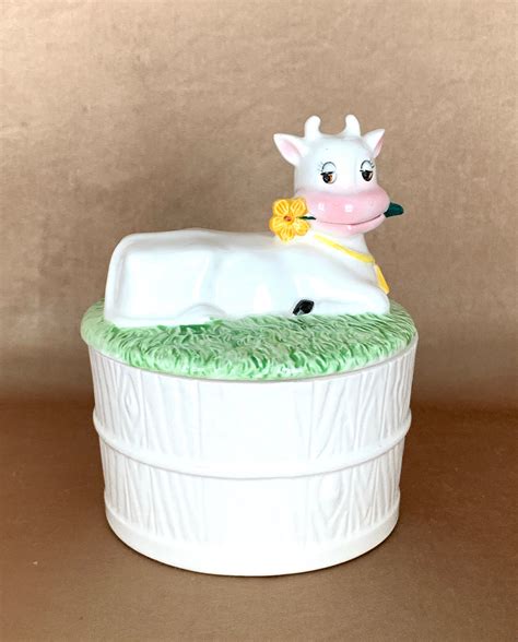 Gifts for kitchen lovers uk. Figural Cow Lidded Butter or Cheese Crock, Vintage Ceramic ...