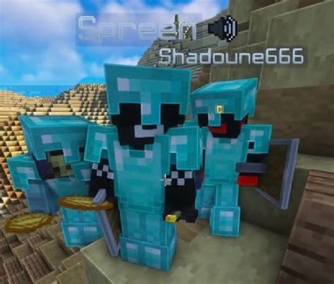Three Blue Minecraft Characters Standing Next To Each Other In Front Of A Sky Background