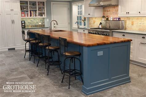 Custom Tigerwood Kitchen Island Top In West Chester Pa