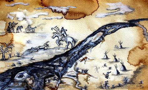 Sand Creek Massacre Charcoal Watercolor Painting Painting By Ayasha Loya