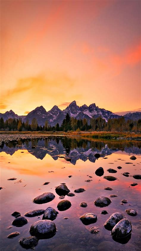 Mountain Lake Sunset Iphone 8 Wallpapers Free Download