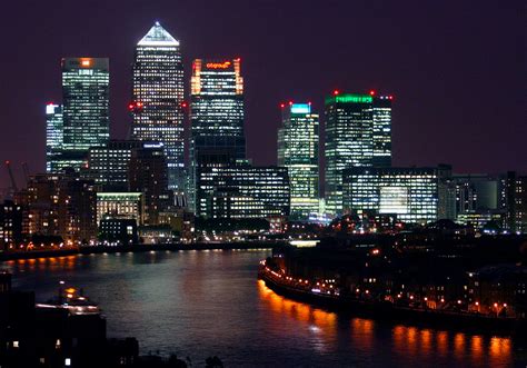 Canary Wharf At Night London Wide Screen Wallpapers 1080p 2k 4k