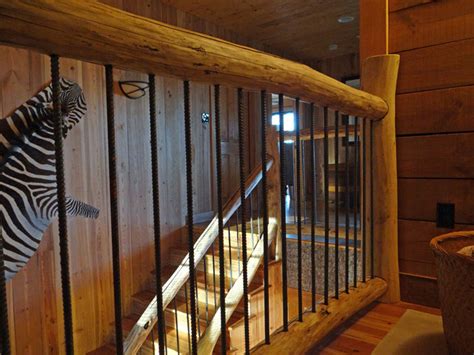See how rebar is used for the walls and handrails of a large deck. Cabin At Little Pine - Marshall, N.C. - Staircase ...