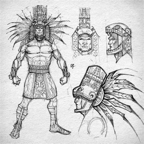 Pin By Mike On Art Warrior Drawing Aztec Art Mayan Art
