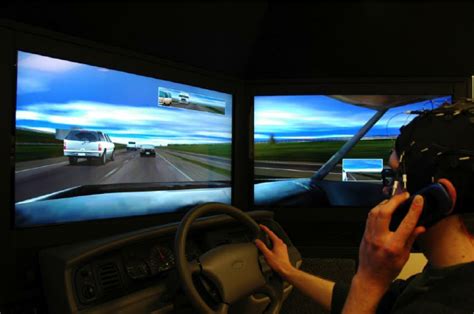 Image Of The L3 Patrol Sim Driving Simulator With A Subject Using A