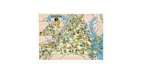 Virginia Funny Map Postcard Zazzle