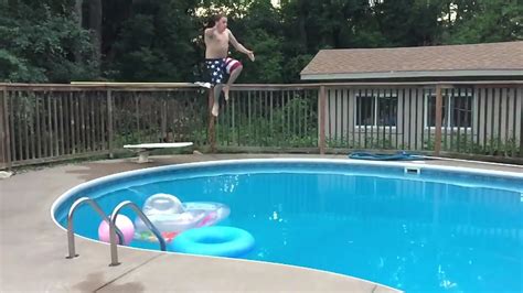 slow motion cannon ball into the pool youtube