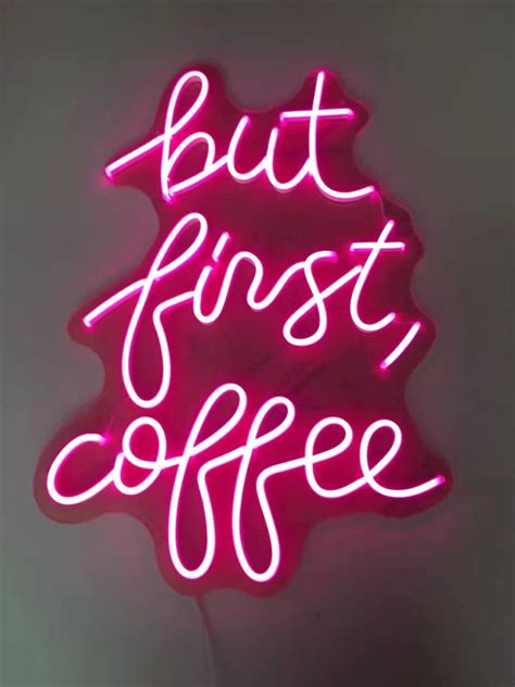 But First Coffee Custom Neon Sign For Coffee Shop Decor Led Etsy