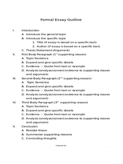 Full Sentence Outline For Research Paper