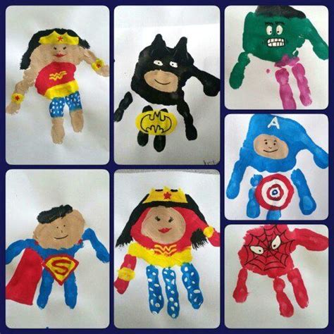 Superhelden Hero Crafts Superhero Crafts Footprint Art