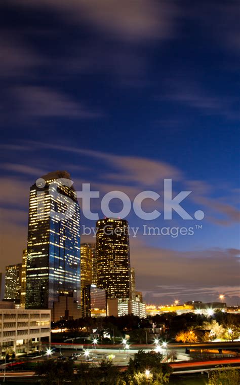 Downtown Houston At Night Stock Photos