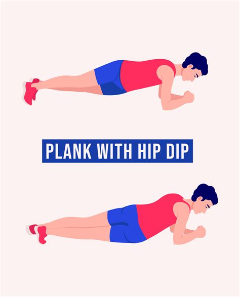 Plank With Hip Dip Exercise Men Workout Fitness Aerobic And Exercises